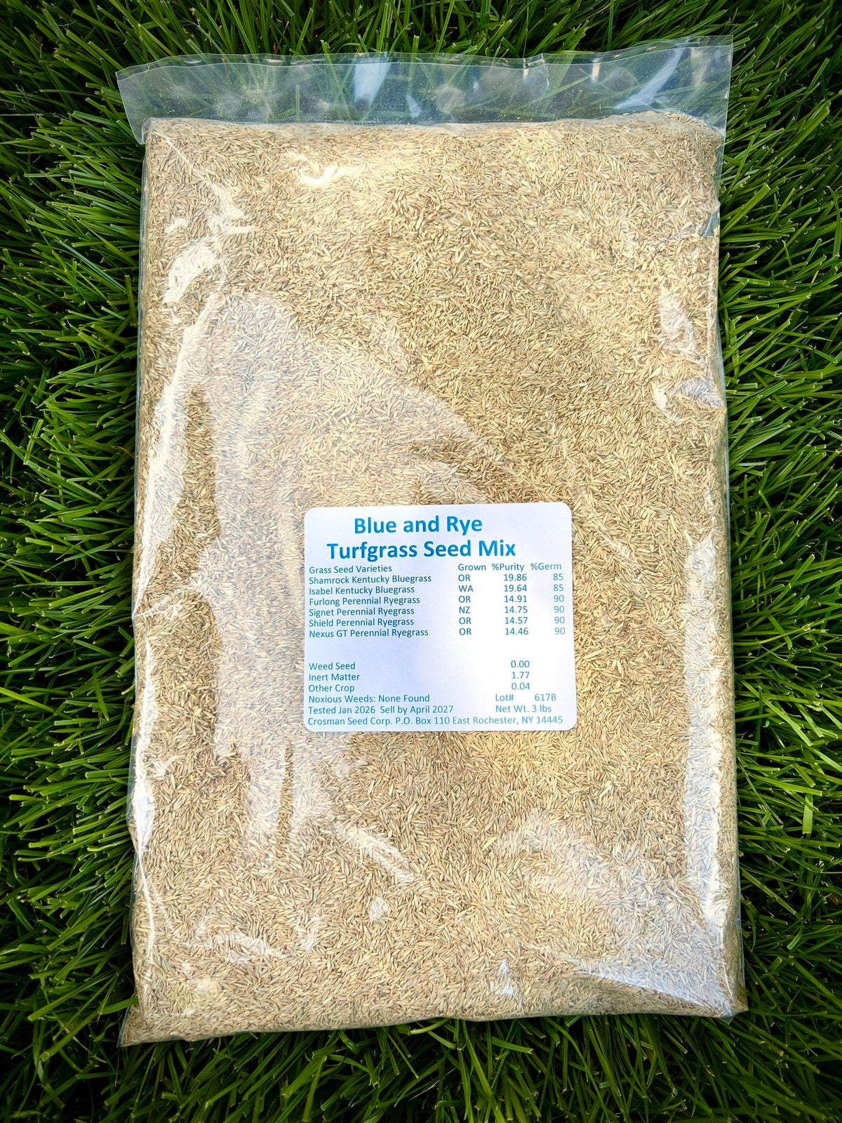 Crosman's Blue and Rye Turfgrass Seed Mix