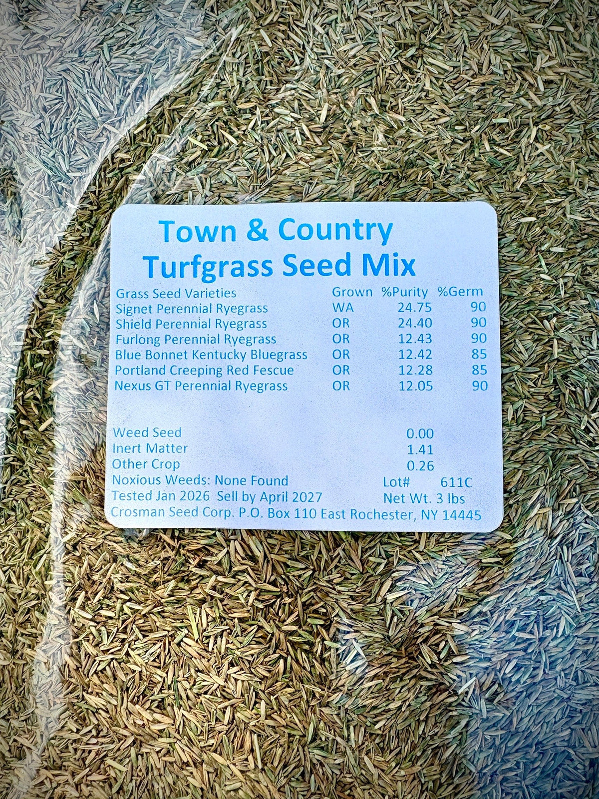Crosman's Town and Country Turfgrass Seed Mix