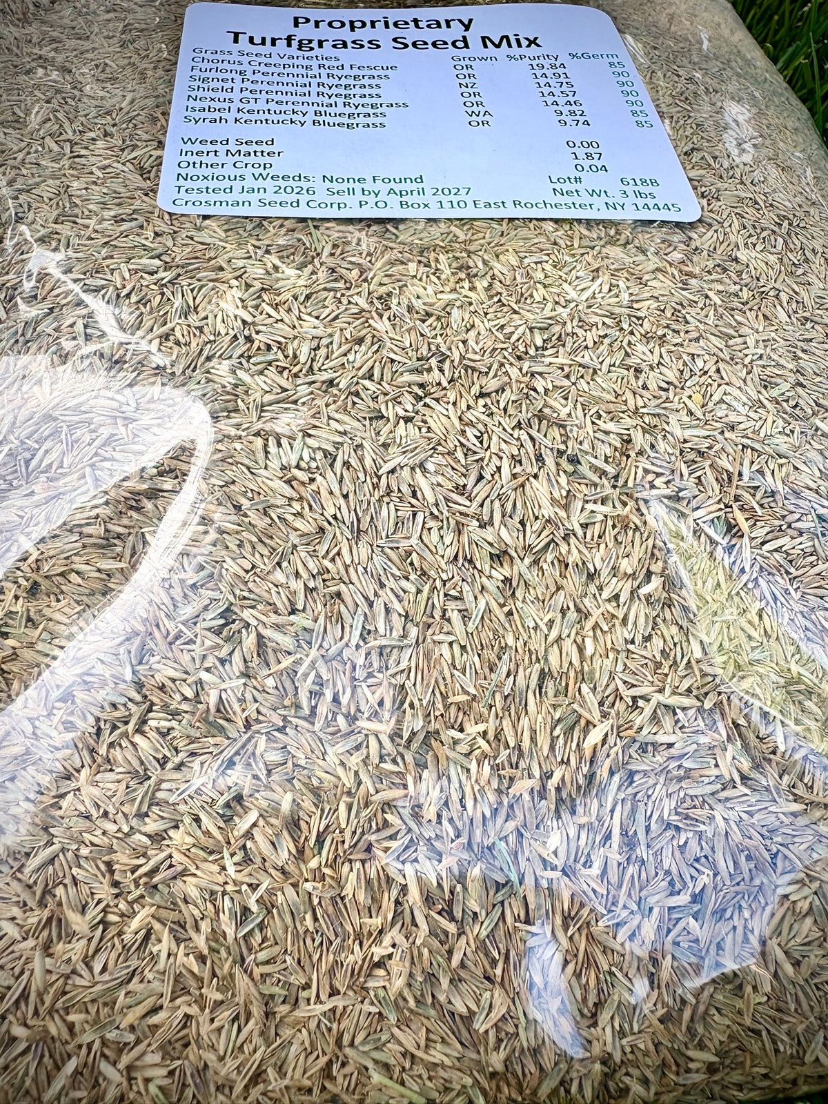 Crosman's Proprietary Turfgrass Seed Mix