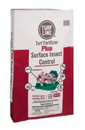 Turf Line Insect Control fertilizer package with red and white design on a white background