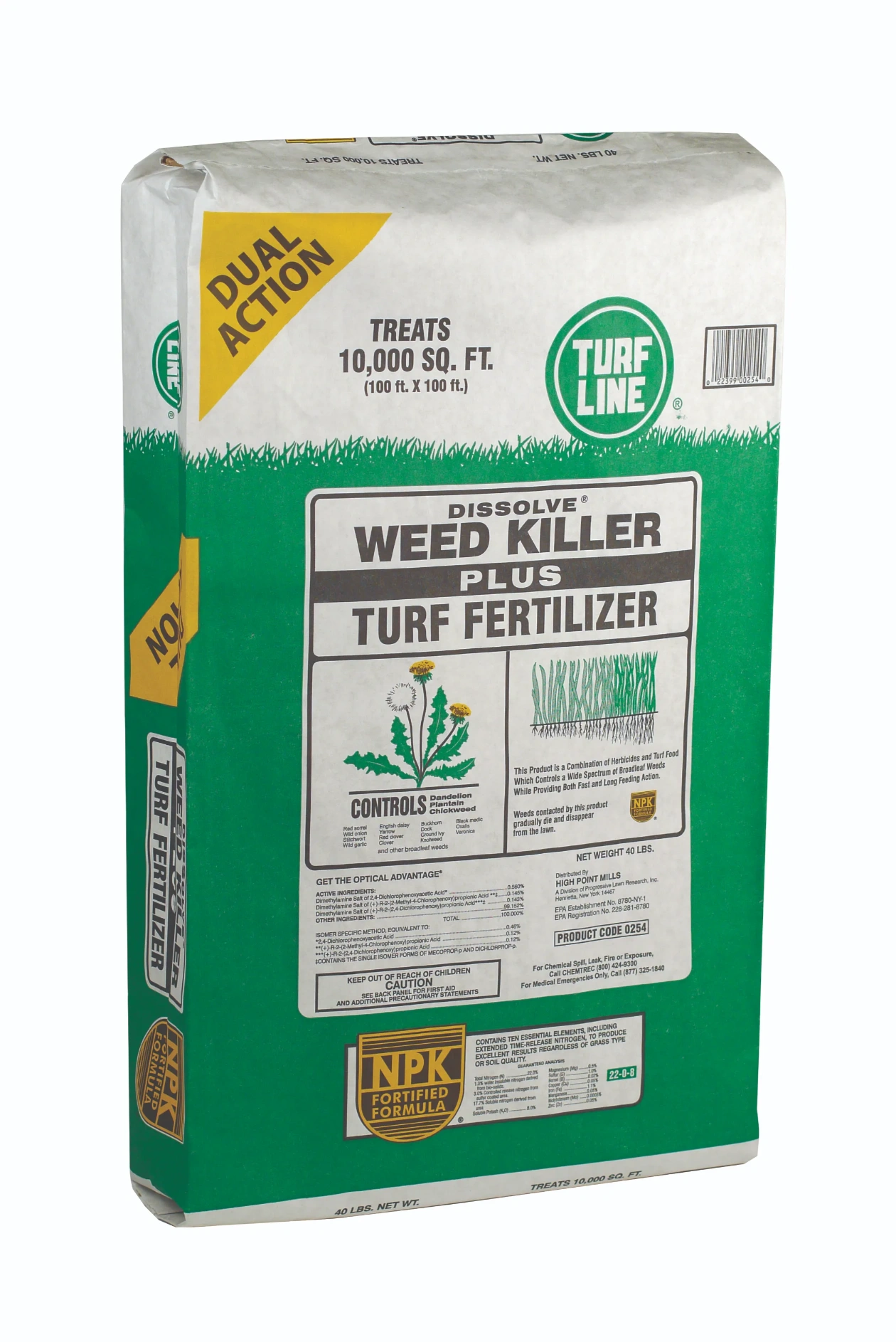 Turf Line Dissolve Weed Killer + Fertilizer bag