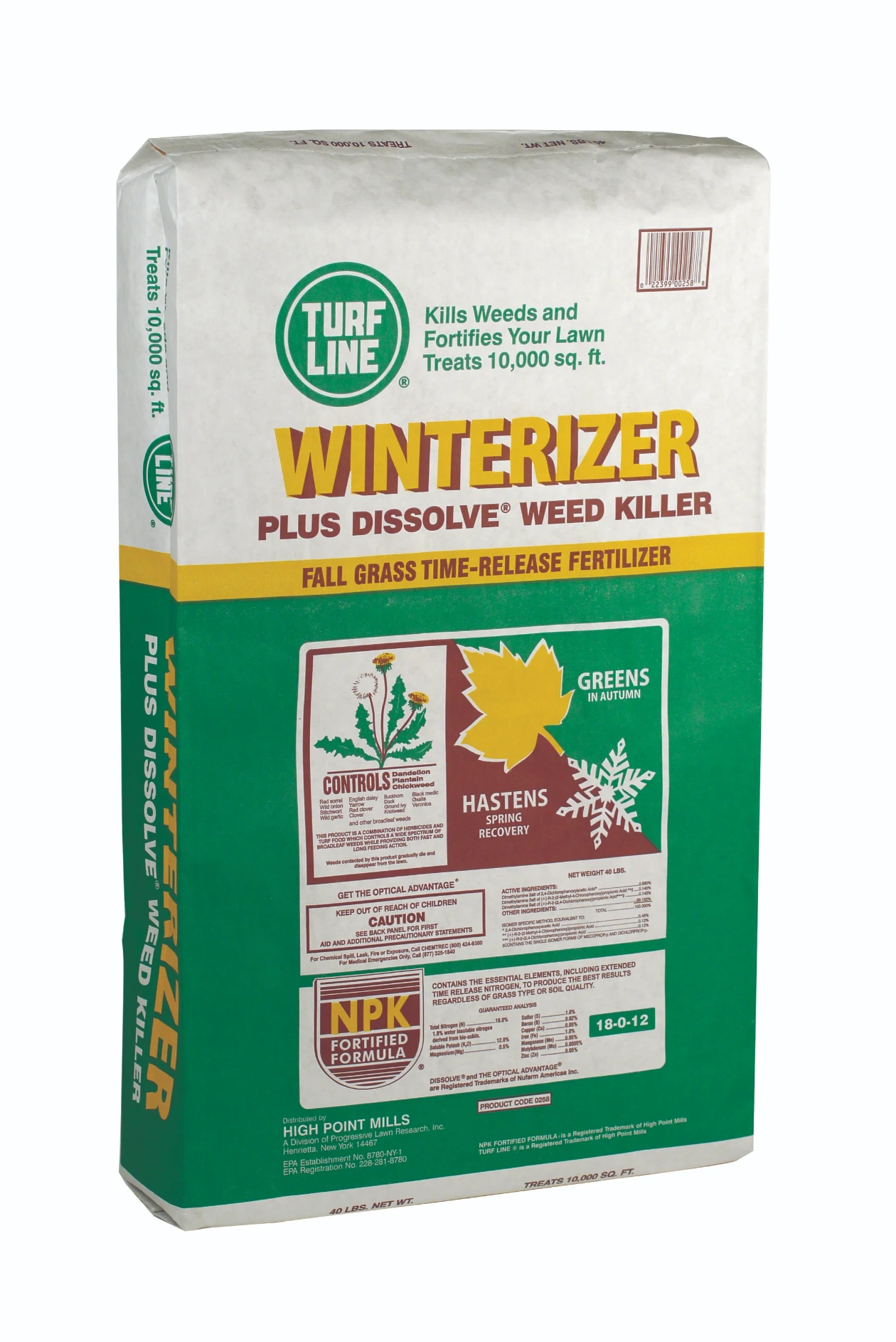Turf Line Winterizer + Weed Killer bag